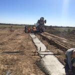 Pouring footings for a hangar at South Grand Lake Regional Airport.