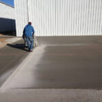 Saw cutting concrete approach at South Grand Lake Regional Airport.