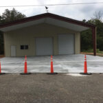 Open bay overhang & soffet also available with Site Solutions, LLC's red iron buildings.
